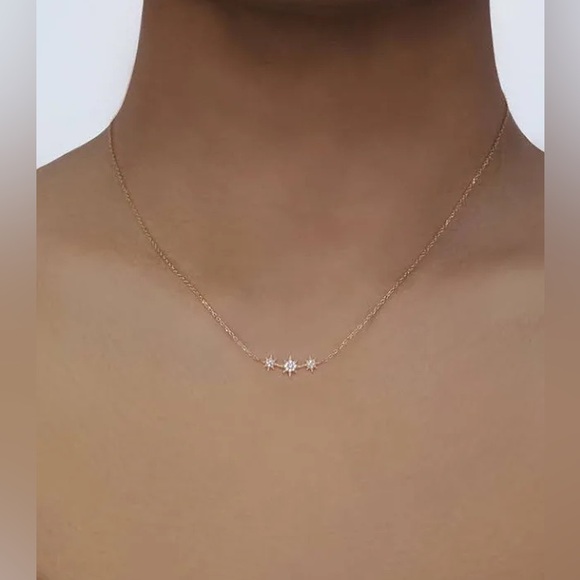 Anzie North Star Micro Bar Necklace Diamond - Picture 5 of 6